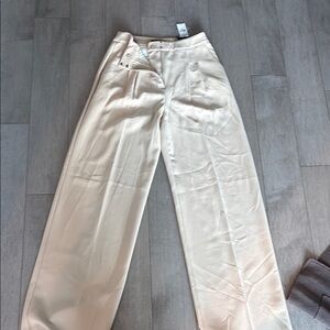 Express Cream Wide-Leg Trousers